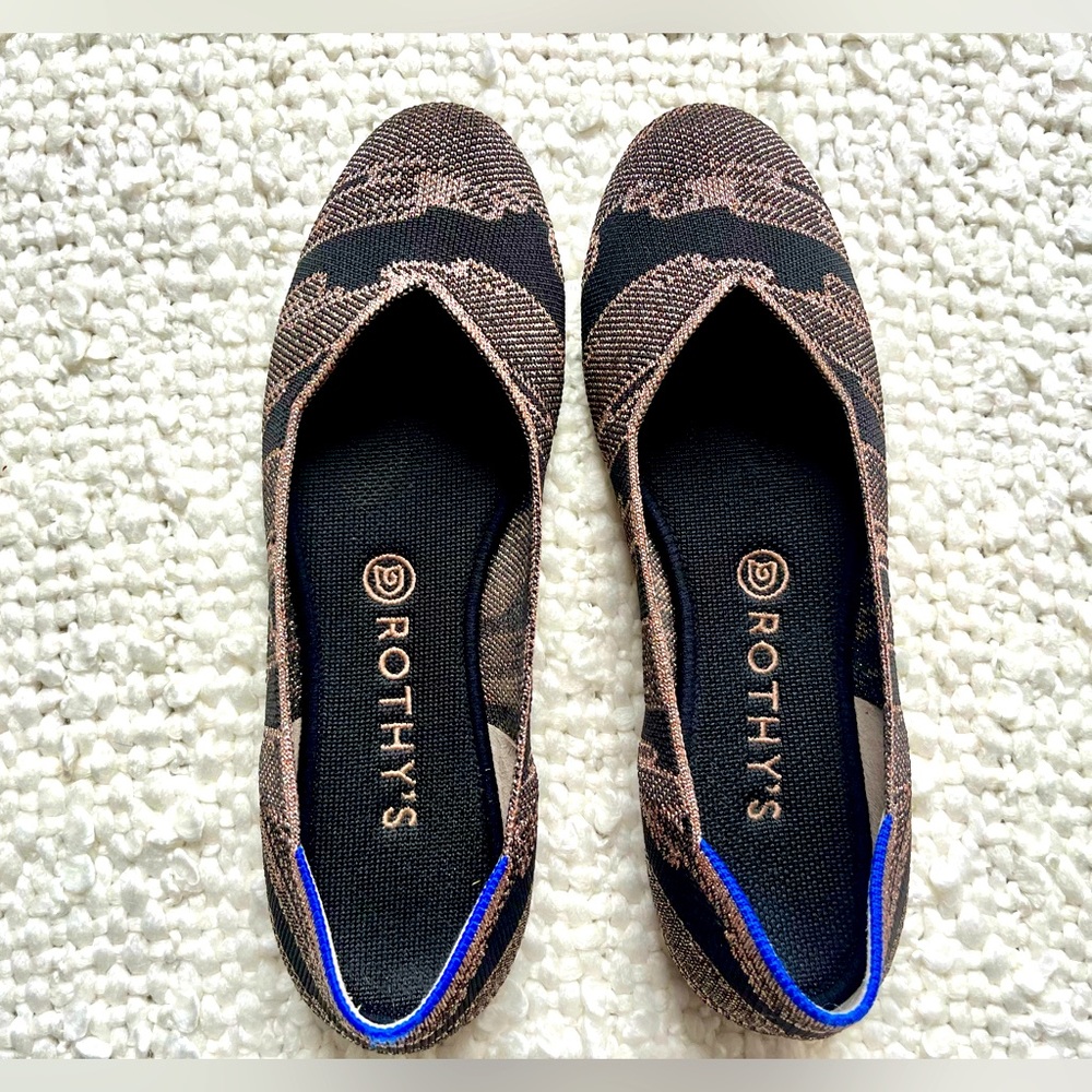Rothy's The Flat In Golden Shimmer, Size 9.5 - image 1